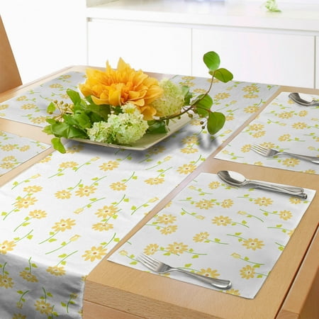 Floral Table Runner & Placemats Energetic Romantic Spring Blossoms Tulips Pattern Set for Dining Table Decor Placemat 4 pcs + Runner 14 x72 Mustard Yellow Green by Ambesonne
Floral Table Runner & Placemats Energetic Romantic Spring Blossoms Tulips Pattern Set for Dining Table Decor Placemat 4 pcs + Runner 14 x72 Mustard Yellow Green by Ambesonne