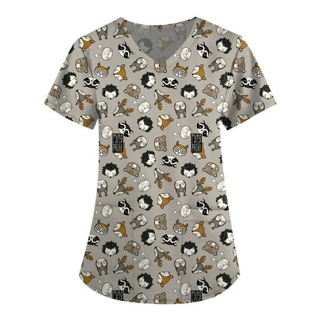 QAZXD Scrubs for Women Workwear Revolution Soft Stretch Easy Care