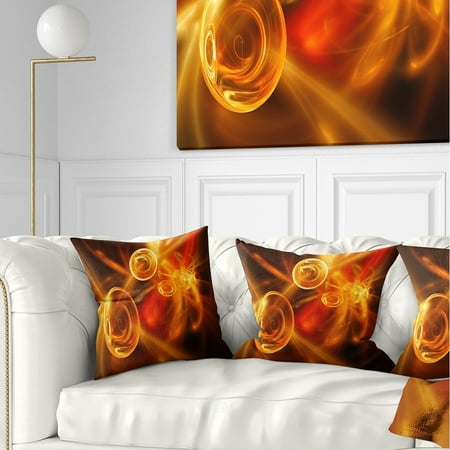 DESIGN ART Designart 'Yellow Fractal Desktop' Abstract Throw Pillow