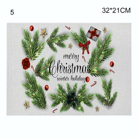 Cotton and Linen Table Mat Christmas Elements Single Side Pattern Heat Resistant Christmas Decor for Kitchen Dining Room 5 32*21cm
Cotton and Linen Table Mat Christmas Elements Single Side Pattern Heat Resistant Christmas Decor for Kitchen Dining Room 5 32*21cm