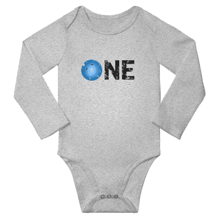 Bowling First Birthday Funny Baby Long Sleeve One-pieces for Boy Girl Unisex (Gray 6-12M)