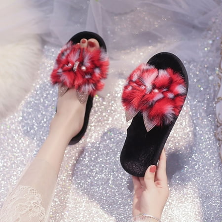 Tangnade Women shoes Home Women Slip-On Furry Flat Home Plush Color Open Toe Keep Warm Slippers Shoes Red 36-37
Tangnade Women shoes Home Women Slip-On Furry Flat Home Plush Color Open Toe Keep Warm Slippers Shoes Red 36-37