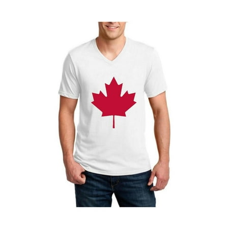 Canada Flag Canadian Maple Leaf Men's V-Neck Short Sleeve T-Shirt