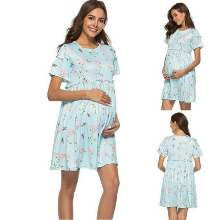 Tejiojio Maternity/Labor/Nursing Clothing Clearance Pregnant Women Clothes Trumpet Short Sleeve Flowers Maternity Casual Dress
Tejiojio Maternity/Labor/Nursing Clothing Clearance Pregnant Women Clothes Trumpet Short Sleeve Flowers Maternity Casual Dress