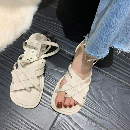 Cathalem Cute Colorful Sandals for Women Casual Side Hollow Belt Buckle Flat Bottom Arch Fit Sandals for Women with Arch Support White 7
Cathalem Cute Colorful Sandals for Women Casual Side Hollow Belt Buckle Flat Bottom Arch Fit Sandals for Women with Arch Support White 7