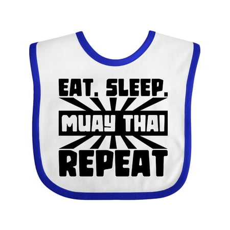 Inktastic Eat Sleep Muay Thai Repeat Gift Baby Boy or Baby Girl Bib