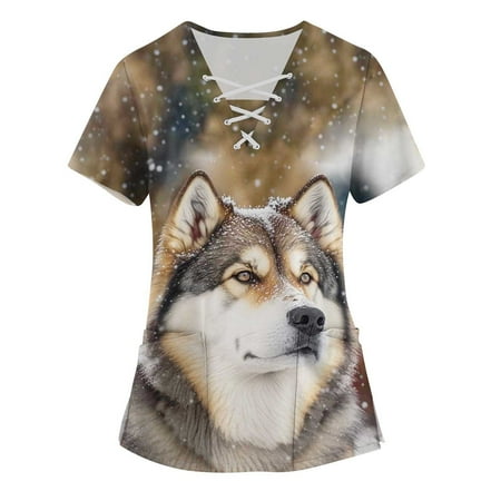 QWERTYU Pockets Workwear Scrubs for Women Uniform 3D Animal Print Short Sleeve V Neck Scrub Tops Beige 5XL
QWERTYU Pockets Workwear Scrubs for Women Uniform 3D Animal Print Short Sleeve V Neck Scrub Tops Beige 5XL