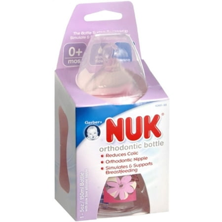 6 Pack - NUK Orthodontic Bottle 5-Ounce Slow Flow 1 Each