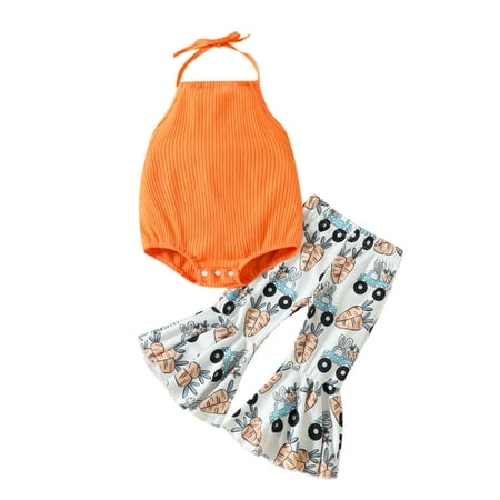 Easter Infant Girls Ribbed Knitted Sleeveless Hater Bodysuits Rabbit Eggs Carrot Print Flare Pants
Easter Infant Girls Ribbed Knitted Sleeveless Hater Bodysuits Rabbit Eggs Carrot Print Flare Pants