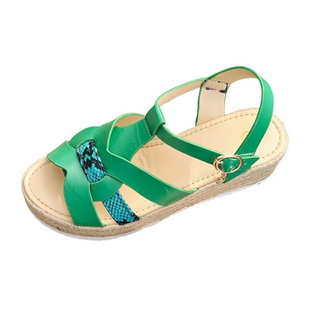 Gzea Sandals Women Beach Women s Large Size Wedge Sandals Summer Straps Lightweight Outer Sandals For Women Summer Sandals Green 41
Gzea Sandals Women Beach Women s Large Size Wedge Sandals Summer Straps Lightweight Outer Sandals For Women Summer Sandals Green 41