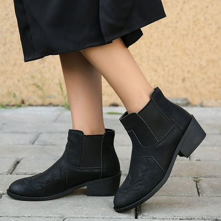 Cathalem Boot for Women with Heel Leather Fashion Women Solid Color Autumn Embroidery Thick Sole Womens Suede Boots Low Heel Black 9
Cathalem Boot for Women with Heel Leather Fashion Women Solid Color Autumn Embroidery Thick Sole Womens Suede Boots Low Heel Black 9