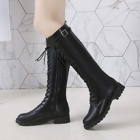 ERTUTUYI Womens Shoes Fashion Solid Color Round Toe Middle Heel Thick Heel Lace Up Buckle Large Boots Black 38
ERTUTUYI Womens Shoes Fashion Solid Color Round Toe Middle Heel Thick Heel Lace Up Buckle Large Boots Black 38
