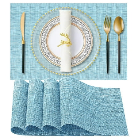 SuChun Placemat Placemats Vinyl Woven Place Mats For Kitchen Table Indoor/Outdoor Washable Wipeable Dining Blue Placemats Set Of 4 12x18 Inch Blue
SuChun Placemat Placemats Vinyl Woven Place Mats For Kitchen Table Indoor/Outdoor Washable Wipeable Dining Blue Placemats Set Of 4 12x18 Inch Blue