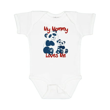Inktastic My Mommy Loves Me Panda Gift Baby Boy or Baby Girl Bodysuit