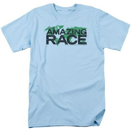 Trevco Amazing Race-Race World - Short Sleeve Adult 18-1 Tee - Light Blue, 5X