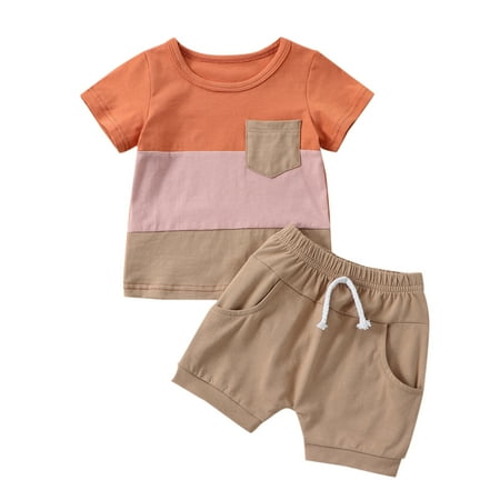 Newborn Baby Boy Summer Clothes Short Sleeve Color Block Front Pocket T-Shirt Top Shorts 2Pcs Casual Outfit
Newborn Baby Boy Summer Clothes Short Sleeve Color Block Front Pocket T-Shirt Top Shorts 2Pcs Casual Outfit