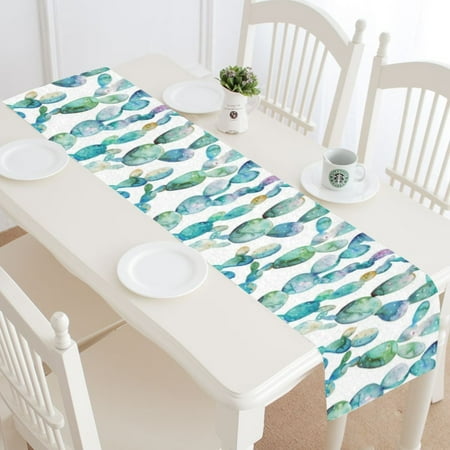 MYPOP Watercolor Cactus Table Runner Home Decor 14x72 Inch Green Plants Table Cloth Runner for Wedding Party Banquet Decoration
MYPOP Watercolor Cactus Table Runner Home Decor 14x72 Inch Green Plants Table Cloth Runner for Wedding Party Banquet Decoration