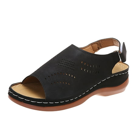 nsendm Womens Fisherman Sandals Size 7 Casual Vintage Sandals Hook&Loop Solid Cutout Sandals for Women Wide Width Sandal Black 8
nsendm Womens Fisherman Sandals Size 7 Casual Vintage Sandals Hook&Loop Solid Cutout Sandals for Women Wide Width Sandal Black 8