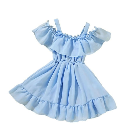 OVTICZA Baby Toddler Ruffle Dress Summer Cold Shoulder Sundress Short Sleeve Dresses for Girl Blue 100
OVTICZA Baby Toddler Ruffle Dress Summer Cold Shoulder Sundress Short Sleeve Dresses for Girl Blue 100