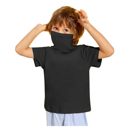 Kids Baby Girls Boys T-shirt Tops With Face Mask Outfits