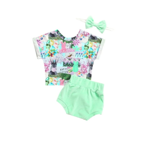 Calsunbaby Kids Baby Girls Easter Short Sleeve Tops Shorts Bow Headband Clothing Outfits Set Green 0-6 Months 
Calsunbaby Kids Baby Girls Easter Short Sleeve Tops Shorts Bow Headband Clothing Outfits Set Green 0-6 Months