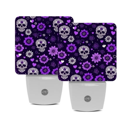 LED Night Lights Plug into Wall 2-Pack 0.5W Plug in Night Light Dusk to Dawn White Bright Nightlight for Bedroom Bathroom Hallway Kitchen Sugar Skull Flower Purple
LED Night Lights Plug into Wall 2-Pack 0.5W Plug in Night Light Dusk to Dawn White Bright Nightlight for Bedroom Bathroom Hallway Kitchen Sugar Skull Flower Purple