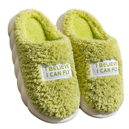 Fuzzy Comfy Warm Slip-on Slippers for Women Men Memory Foam House Slippers Fluffy Cloud Home Slides Shoes for Indoor Outdoor