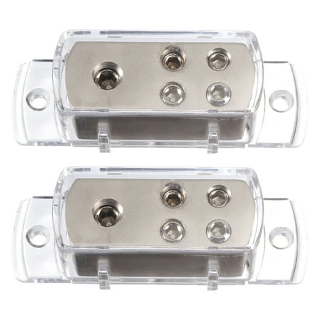 2pcs 4 Ways Brass Power Distribution Block Car Audio Amplifier Splitter Box