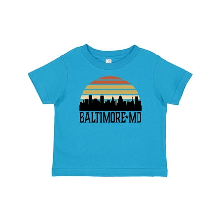 Inktastic Baltimore Maryland Skyline Sunset Gift Baby Boy or Baby Girl T-Shirt