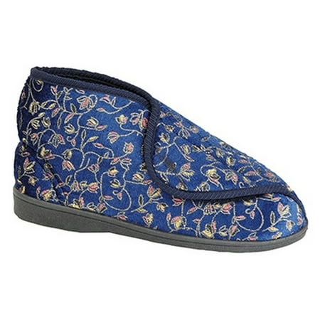 Zedzzz Womens Geraldine Touch Fastening Floral Bootee Slippers
