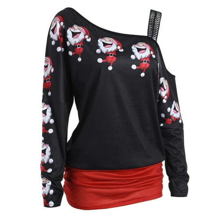 Womens Santa Claus Laugh Print Cold Shoulder for T Shirt Dress Christmas Pullov
Womens Santa Claus Laugh Print Cold Shoulder for T Shirt Dress Christmas Pullov