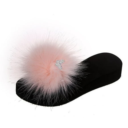 Shpwfbe Slippers For Women Outer Wear Fashionable Furry Flip-Flops Wedge Platform Slippers For Women Indoor And Outdoor Womens Slippers
Shpwfbe Slippers For Women Outer Wear Fashionable Furry Flip-Flops Wedge Platform Slippers For Women Indoor And Outdoor Womens Slippers