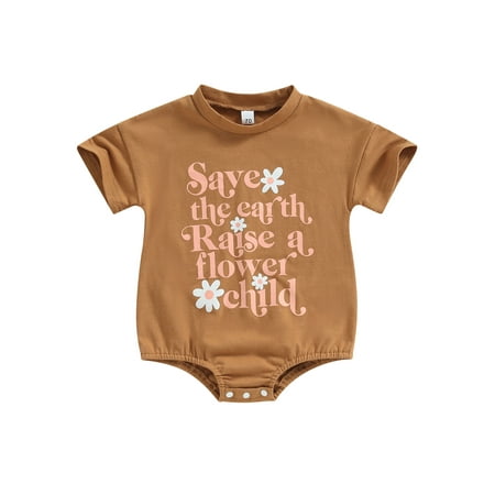 Frobukio Toddler Baby Girls Romper Sweatshirt Letter Daisy Print Short Sleeve Crew Neck Jumpsuit Summer Bodysuit Brown 18-24 Months
Frobukio Toddler Baby Girls Romper Sweatshirt Letter Daisy Print Short Sleeve Crew Neck Jumpsuit Summer Bodysuit Brown 18-24 Months