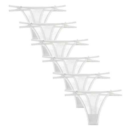 Baywell G-String Thongs 6 Pieces for Women Sexy Lace Low Rise Underwear for Ladies No Show T-back Tanga Panties White S-XL
Baywell G-String Thongs 6 Pieces for Women Sexy Lace Low Rise Underwear for Ladies No Show T-back Tanga Panties White S-XL