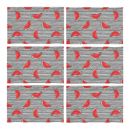 MKHERT Fashion Watermelon Art On Black Striped Placemats Table Mats for Dining Room Kitchen Table Decoration 12x18 inch Set of 6
MKHERT Fashion Watermelon Art On Black Striped Placemats Table Mats for Dining Room Kitchen Table Decoration 12x18 inch Set of 6