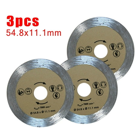 Goodhd 3Pcs Diamond Mini Circular Saw Disc Diamond Cutting Masonry Tiling 54.8x11.1mm