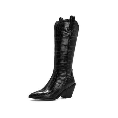 Fangasis Ladies Non-Slip Mid Calf Boot Block Fashion Shoes Work Comfort Pointed Toe Western Cowgirl Boots Black 5
Fangasis Ladies Non-Slip Mid Calf Boot Block Fashion Shoes Work Comfort Pointed Toe Western Cowgirl Boots Black 5