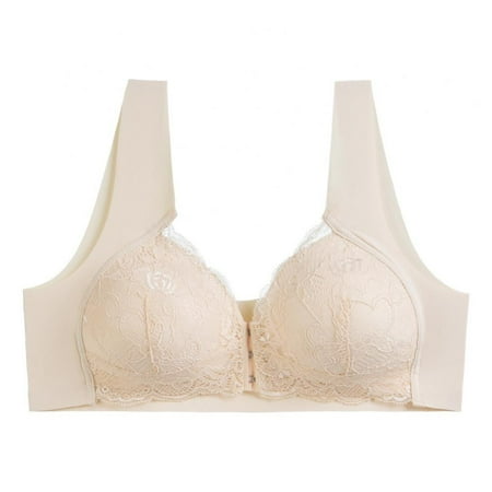 Lace Bra Full Coverage Wireless Sleep Bras for Women Front Closure - Wide Shoulder Strap Bras for Comfort Push up Thin Soft Bra Plus Size M-5XL(1-Packs)
Lace Bra Full Coverage Wireless Sleep Bras for Women Front Closure - Wide Shoulder Strap Bras for Comfort Push up Thin Soft Bra Plus Size M-5XL(1-Packs)
