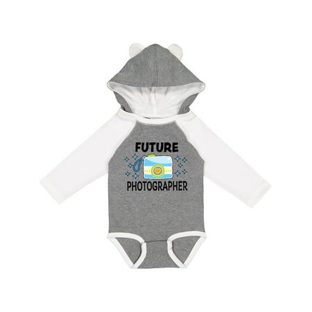Inktastic Future Photographer with Blue Camera Gift Baby Boy Long Sleeve Bodysuit