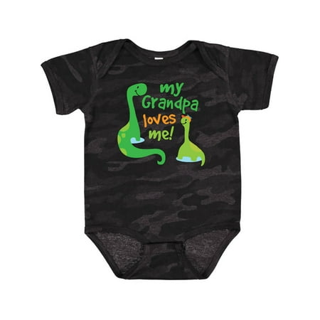 Inktastic My Grandpa Loves Me Grandson Dinosaur Gift Baby Boy Bodysuit