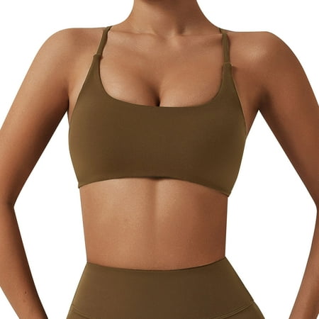 Pedort Sticky Bras For Women Cross Back Sport Bras Padded Strappy Criss Cross Cropped Bras for Yoga Workout Fitness Low Impact Brown L
Pedort Sticky Bras For Women Cross Back Sport Bras Padded Strappy Criss Cross Cropped Bras for Yoga Workout Fitness Low Impact Brown L