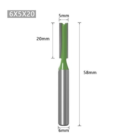 6mm Shank Milling Cutter Wood Carving Single Double Flute Straight Router Bit