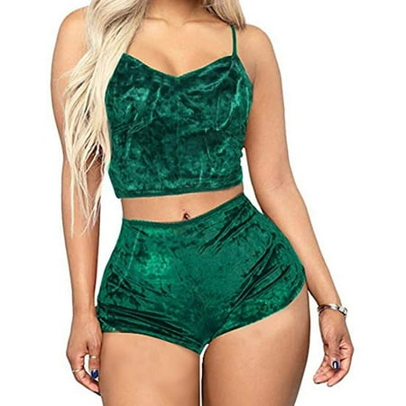 GuliriFei 2pcs Women Satin Sleepwear Babydoll Lingerie Nightdress Pajama Sling Crop Top Shorts Set 
GuliriFei 2pcs Women Satin Sleepwear Babydoll Lingerie Nightdress Pajama Sling Crop Top Shorts Set