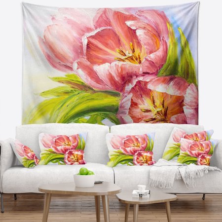 DESIGN ART Designart 'Tulips Flowers' Floral Wall Tapestry