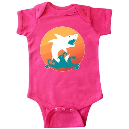 Inktastic Shark with Orange Sunset Gift Baby Boy or Baby Girl Bodysuit
