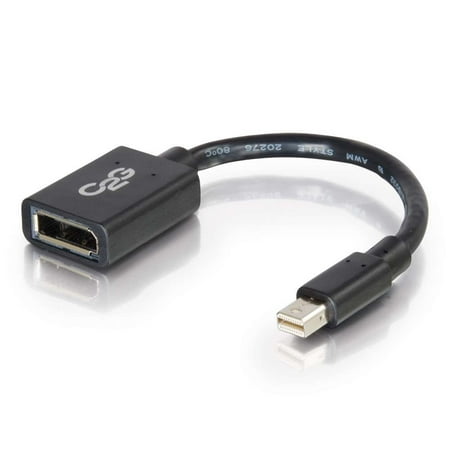 C2g 6in Mini Displayport Male To Displayport Female Adapter Converter - Black - Displayport For Audio\/video Device, Monitor - 6\
