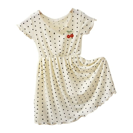 WUDATI Summer Long pleated skirt Summer New Short Sleeve Round Neck Cherry Print Girls Casual Home Fashion Polka Dot Dress Fashionable Cute Soft Breathable Flexible and Skin Friendly
WUDATI Summer Long pleated skirt Summer New Short Sleeve Round Neck Cherry Print Girls Casual Home Fashion Polka Dot Dress Fashionable Cute Soft Breathable Flexible and Skin Friendly