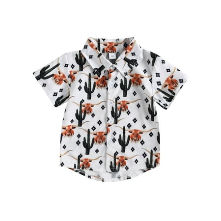 Sunisery Kid Toddler Baby Boys Short Sleeve Shirt Lapel Bull Print Casual Loose Spring Summer Tops 6Months-4Years
Sunisery Kid Toddler Baby Boys Short Sleeve Shirt Lapel Bull Print Casual Loose Spring Summer Tops 6Months-4Years