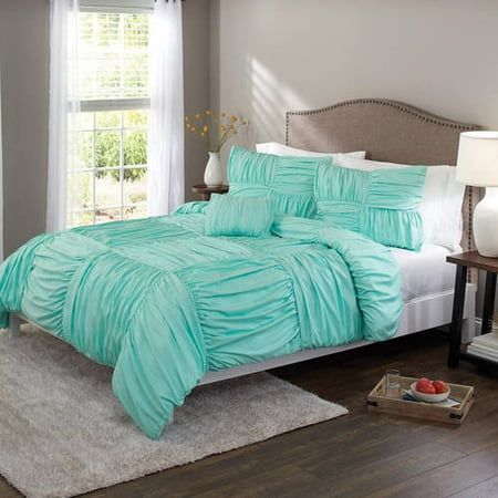 Better Homes and Gardens Basketweave Ruched Bedding Comforter Cover Set