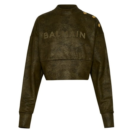 BALMAIN Woman Felpa In Cotone Verde